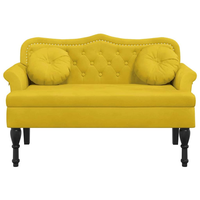 Banchetă cu perne, galben, 120,5x65x75 cm, catifea WALTI