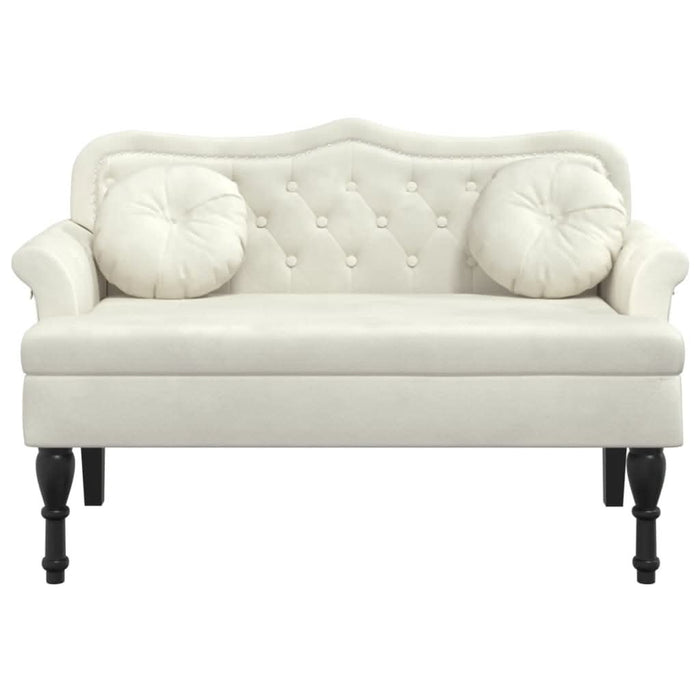 Banchetă cu perne, crem, 120,5x65x75 cm, catifea - WALTI WALTI