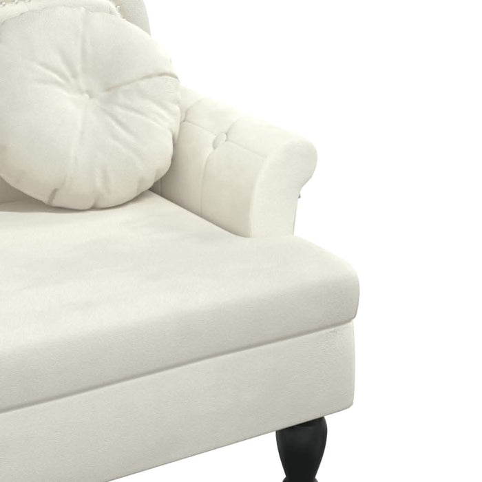 Banchetă cu perne, crem, 120,5x65x75 cm, catifea - WALTI WALTI