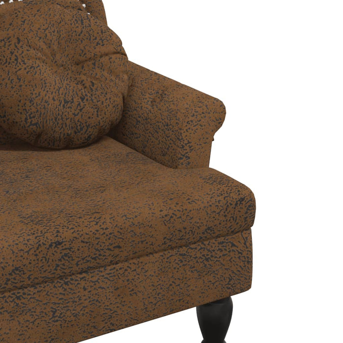 Bancă cu perne maro 120,5x65x75 cm piele ecologică întoarsă WALTI