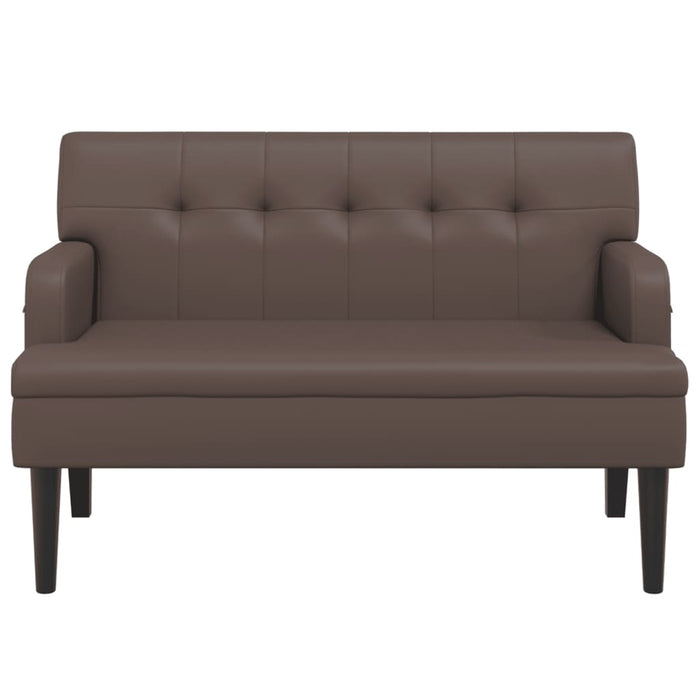 Banchetă cu spătar, maro, 112x65,5x75 cm, piele ecologică - WALTI WALTI