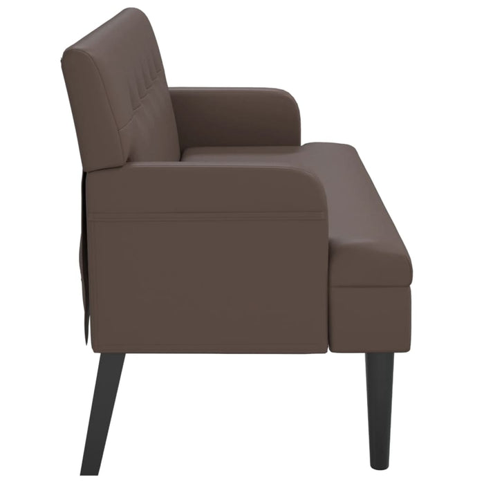Banchetă cu spătar, maro, 112x65,5x75 cm, piele ecologică - WALTI WALTI