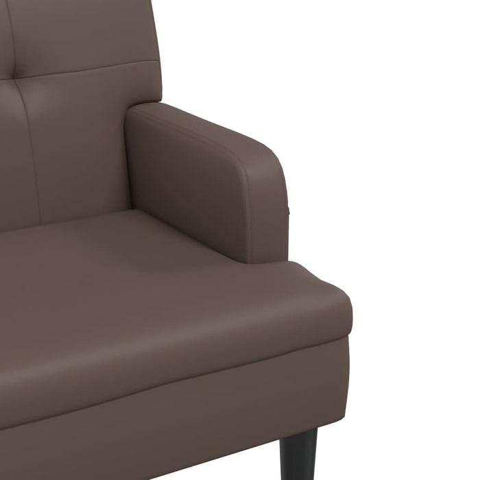 Banchetă cu spătar, maro, 112x65,5x75 cm, piele ecologică - WALTI WALTI