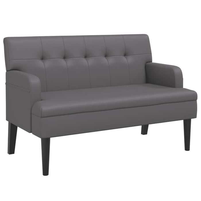 Banchetă cu spătar, gri, 112x65,5x75 cm, piele ecologică - WALTI WALTI
