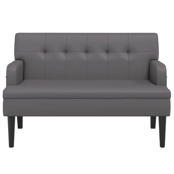 Banchetă cu spătar, gri, 112x65,5x75 cm, piele ecologică - WALTI WALTI