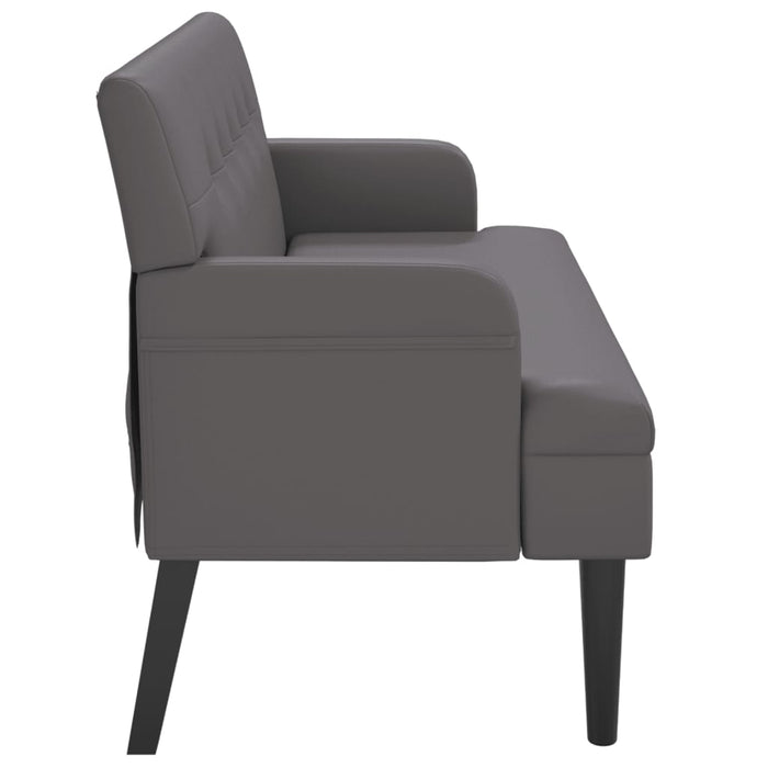 Banchetă cu spătar, gri, 112x65,5x75 cm, piele ecologică - WALTI WALTI