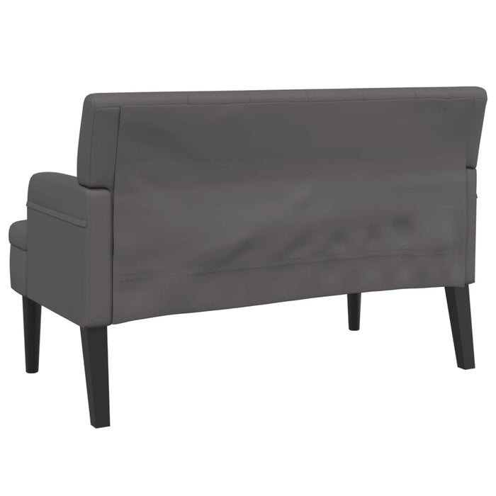 Banchetă cu spătar, gri, 112x65,5x75 cm, piele ecologică - WALTI WALTI