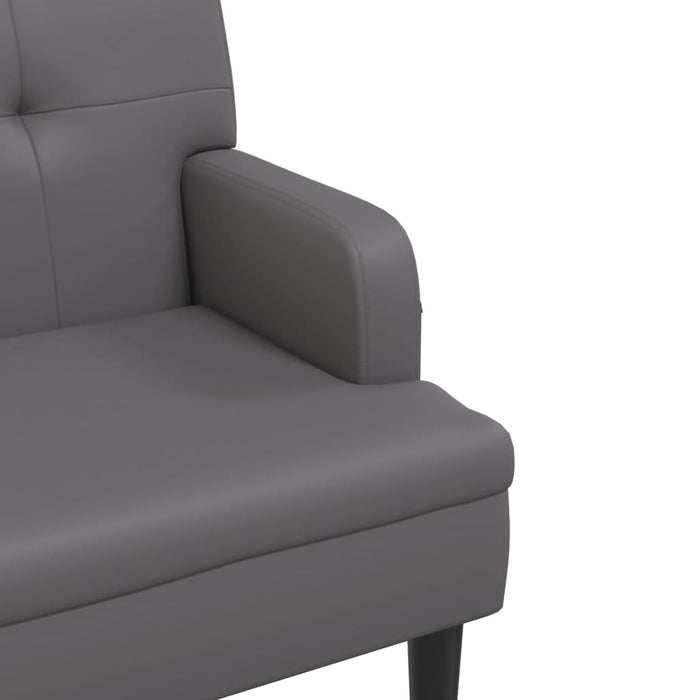 Banchetă cu spătar, gri, 112x65,5x75 cm, piele ecologică - WALTI WALTI
