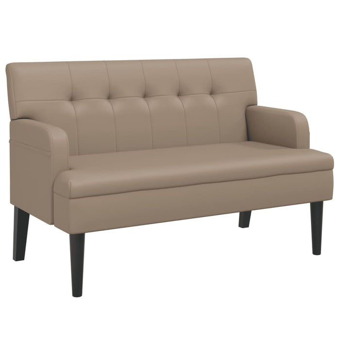 Banchetă cu spătar, cappuccino, 112x65,5x75 cm, piele ecologică WALTI
