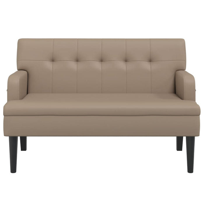 Banchetă cu spătar, cappuccino, 112x65,5x75 cm, piele ecologică WALTI