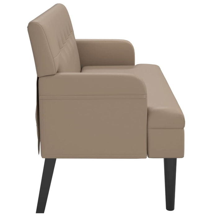 Banchetă cu spătar, cappuccino, 112x65,5x75 cm, piele ecologică WALTI