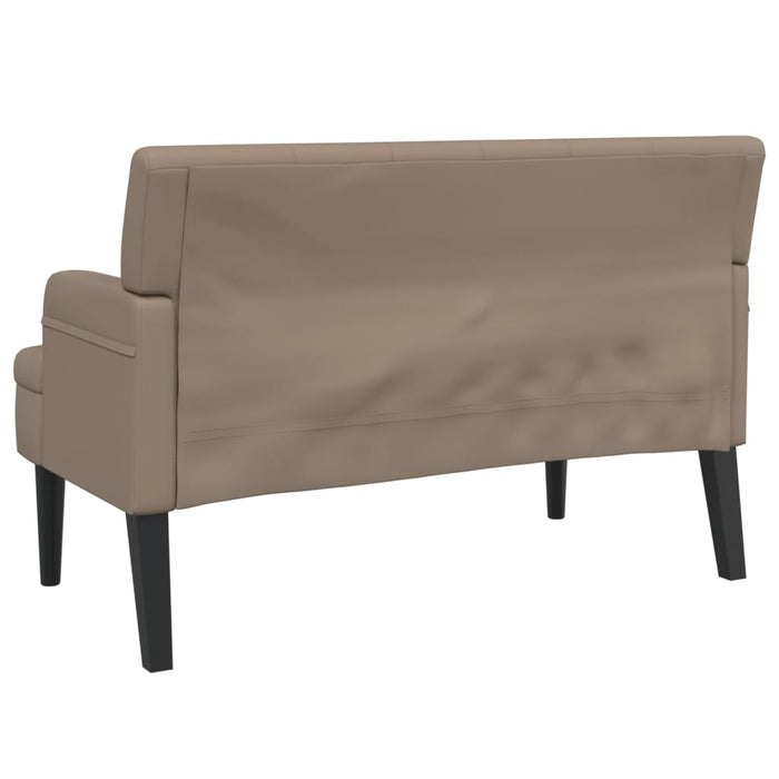 Banchetă cu spătar, cappuccino, 112x65,5x75 cm, piele ecologică WALTI