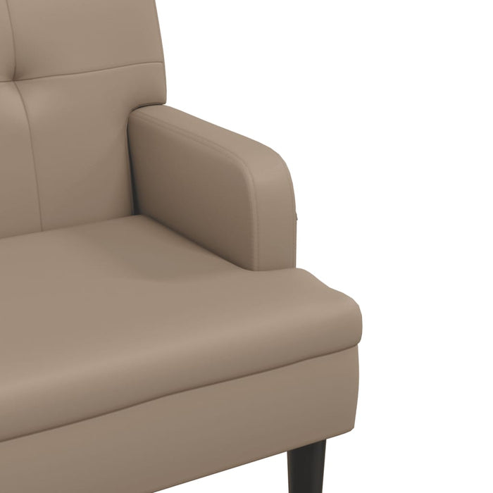 Banchetă cu spătar, cappuccino, 112x65,5x75 cm, piele ecologică WALTI