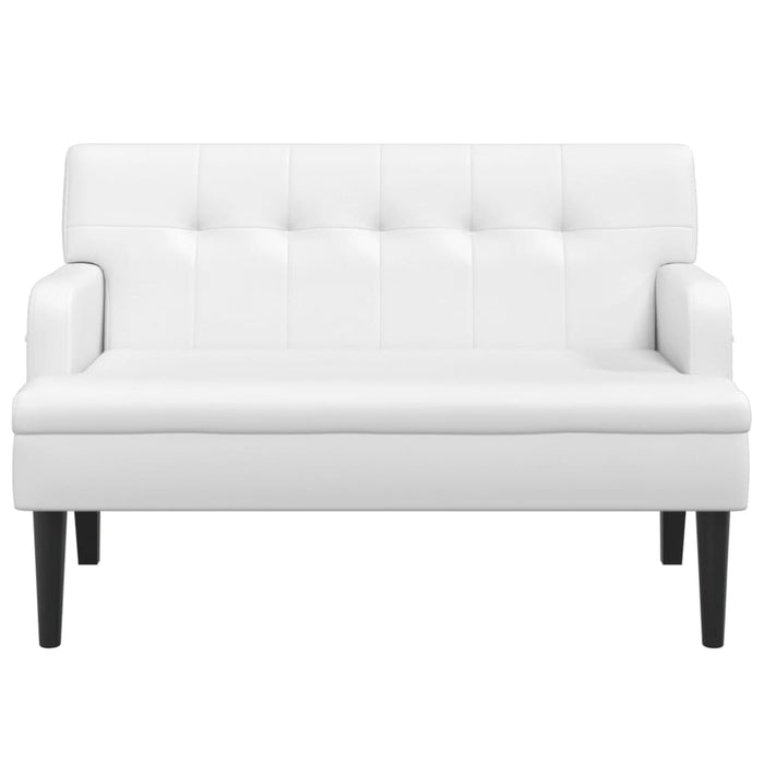 Banchetă cu spătar, alb, 112x65,5x75 cm piele ecologică - WALTI WALTI