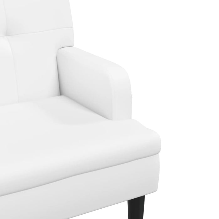 Banchetă cu spătar, alb, 112x65,5x75 cm piele ecologică - WALTI WALTI