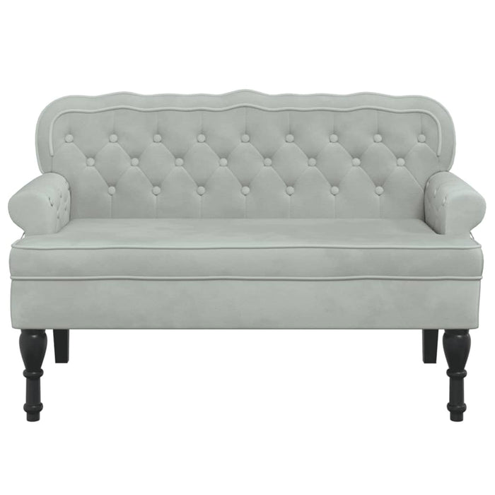 Bancă cu spătar gri deschis 119,5x64,5x75 cm catifea WALTI