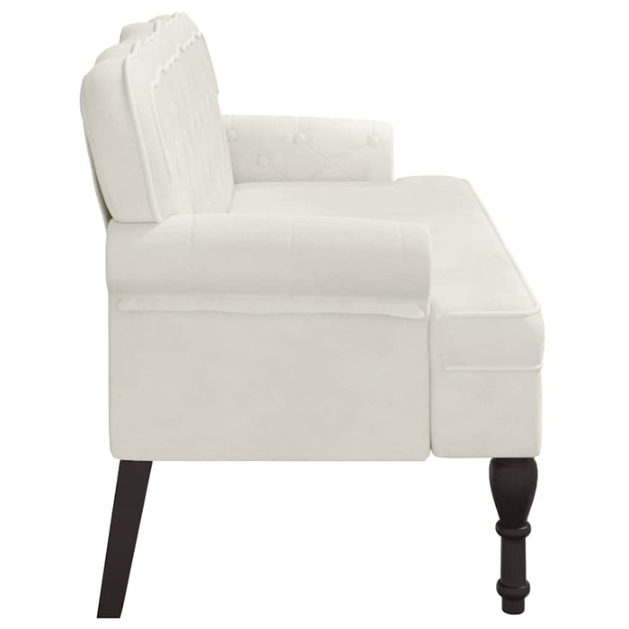 Banchetă cu spătar, crem, 119,5x64,5x75 cm, catifea WALTI