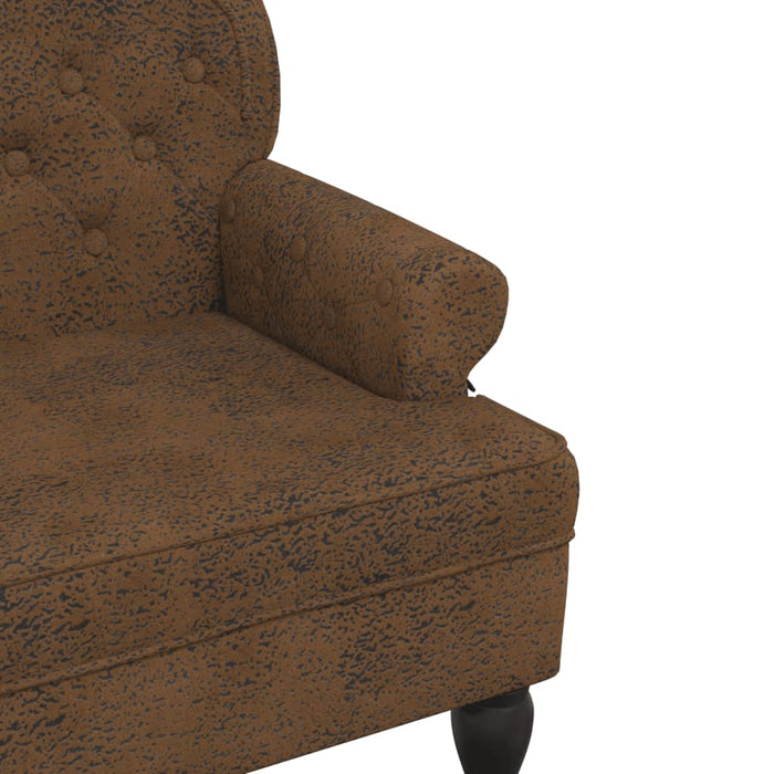 Banchetă cu spătar maro 119,5x64,5x75 cm piele întoarsă eco. - WALTI WALTI