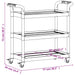 Cărucior cu 3 niveluri, gri, 77x34x72 cm, aluminiu - WALTI WALTI