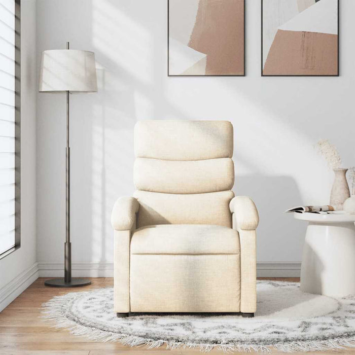Fotoliu rabatabil, crem, material textil - WALTI WALTI