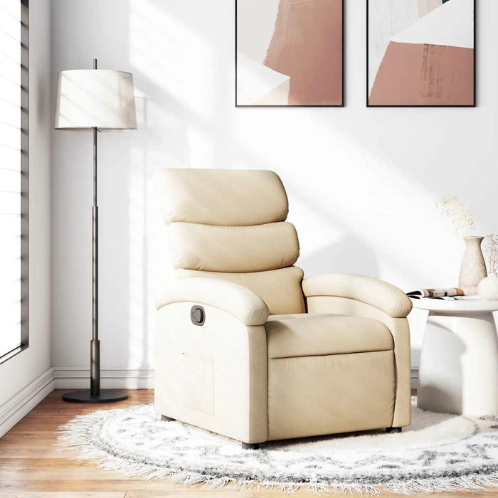 Fotoliu rabatabil, crem, material textil - WALTI WALTI