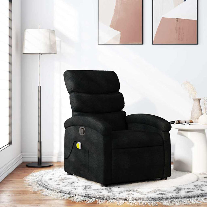Fotoliu de masaj rabatabil, negru, material textil WALTI