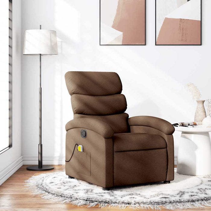 Fotoliu de masaj rabatabil, maro, material textil - WALTI WALTI