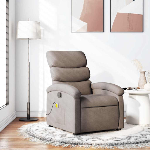Fotoliu de masaj rabatabil, gri taupe, material textil - WALTI WALTI