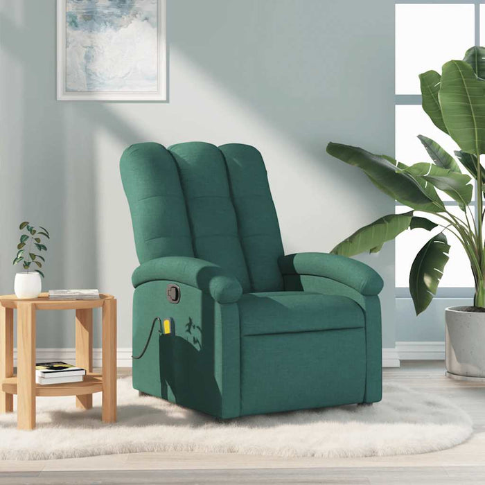 Fotoliu de masaj rabatabil, verde închis, material textil - WALTI WALTI
