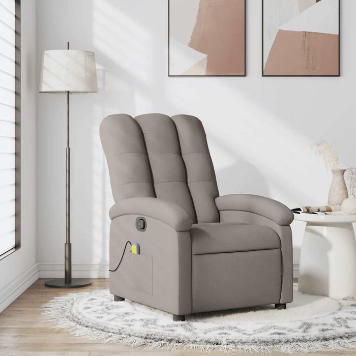Fotoliu de masaj rabatabil, gri taupe, material textil - WALTI WALTI