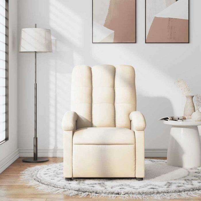 Fotoliu rabatabil de masaj, crem, material textil - WALTI WALTI