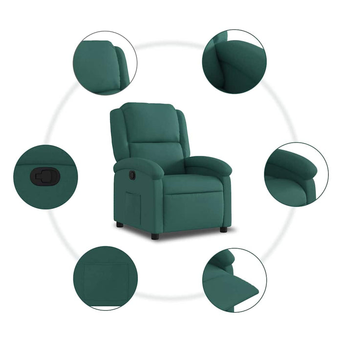 Fotoliu rabatabil, verde închis, material textil WALTI