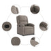 Fotoliu rabatabil, gri taupe, material textil - WALTI WALTI