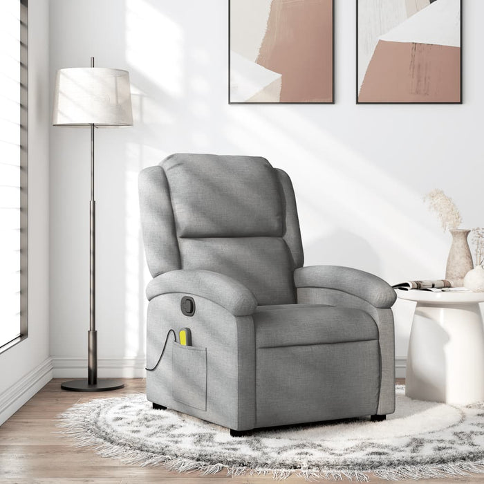 Fotoliu de masaj rabatabil, gri deschis, textil - WALTI WALTI