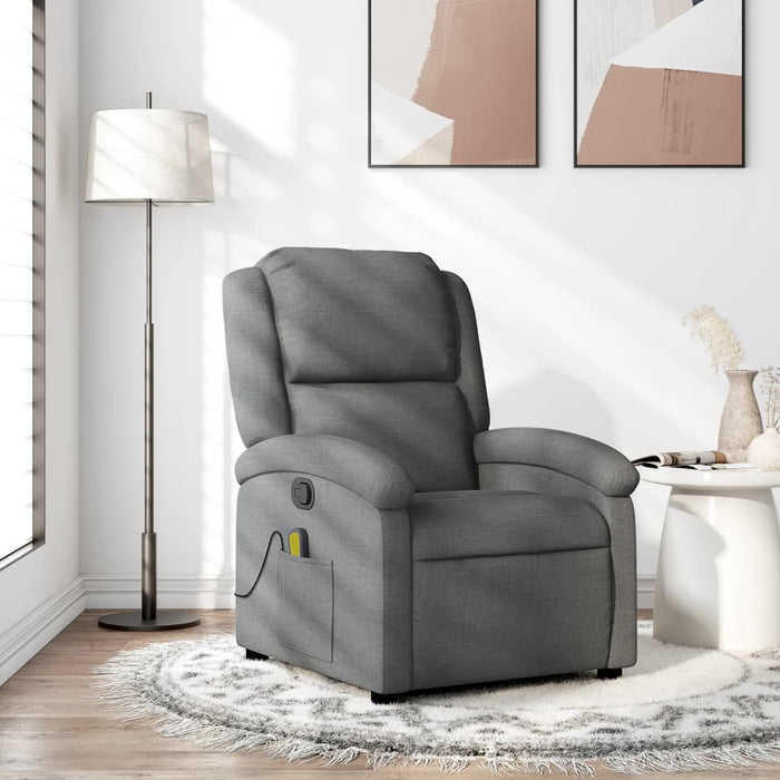 Fotoliu de masaj rabatabil, gri închis, material textil WALTI