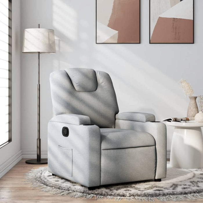 Fotoliu rabatabil, gri deschis, material textil - WALTI WALTI