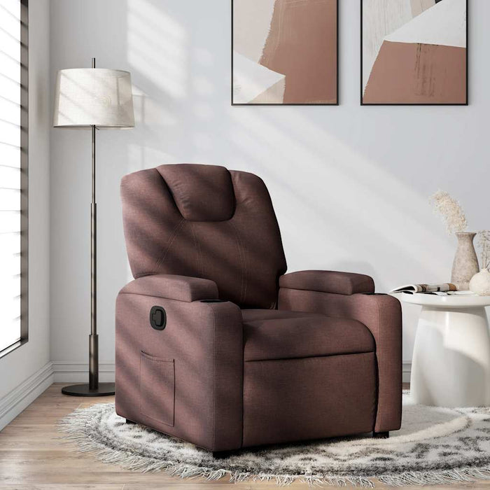 Fotoliu rabatabil, maro închis, material textil WALTI