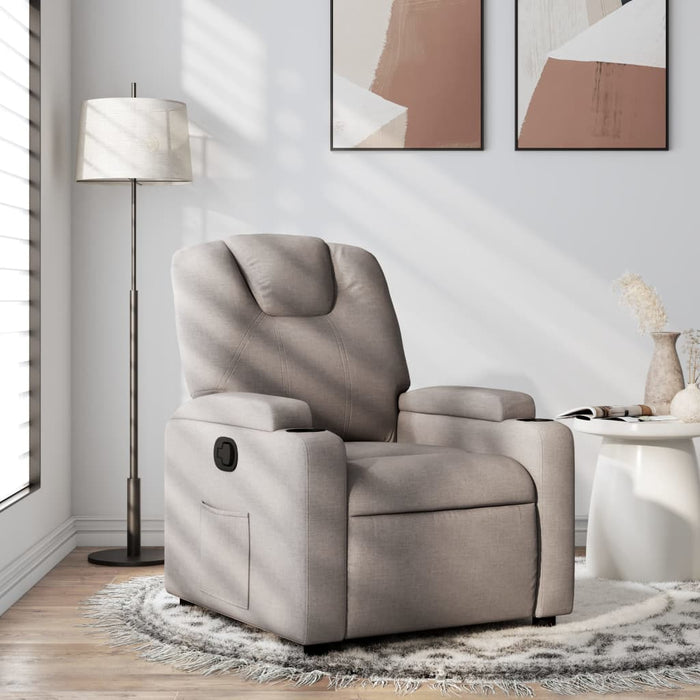 Fotoliu rabatabil, gri taupe, material textil WALTI