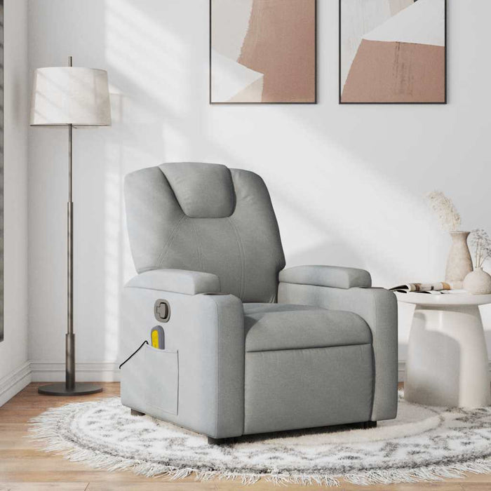 Fotoliu de masaj rabatabil, gri deschis, textil - WALTI WALTI