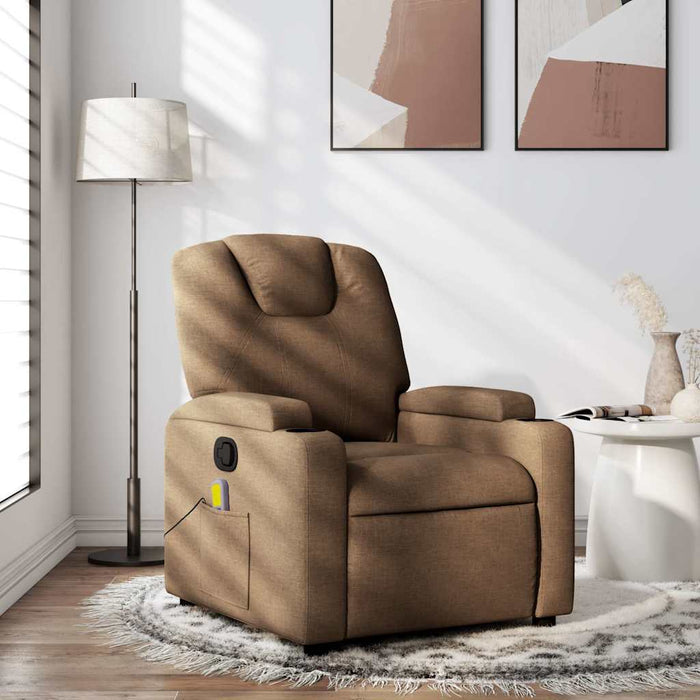 Fotoliu de masaj rabatabil, maro, material textil - WALTI WALTI