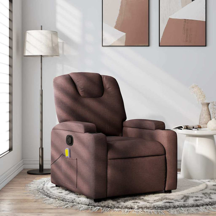 Fotoliu de masaj rabatabil, maro închis, material textil - WALTI WALTI