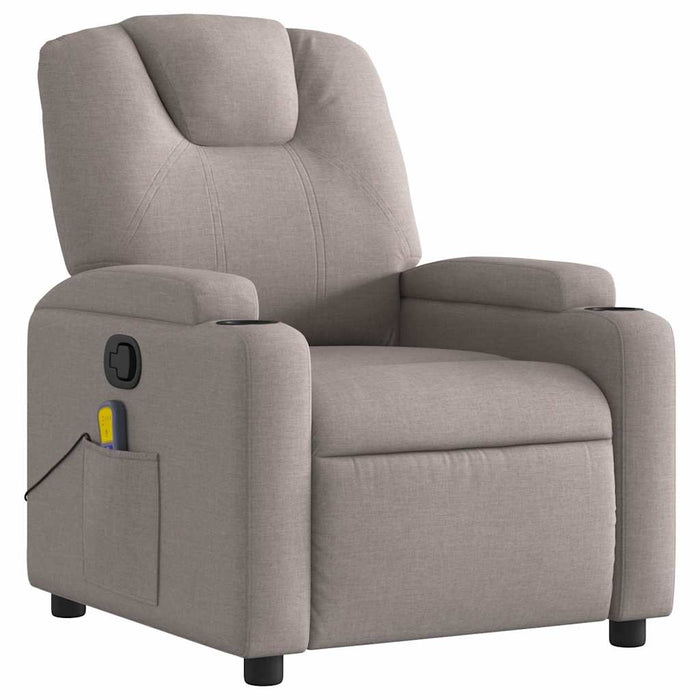 Fotoliu de masaj rabatabil, gri taupe, material textil - WALTI WALTI