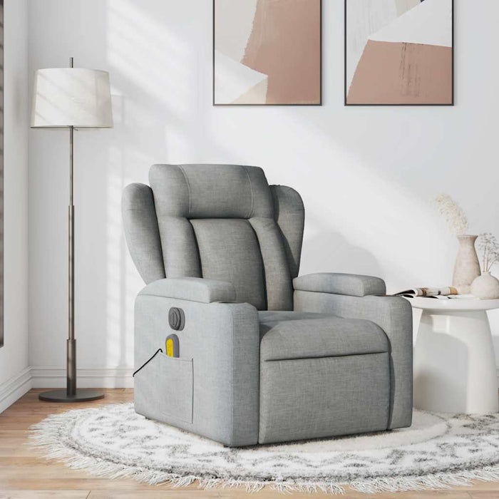 Fotoliu de masaj rabatabil, gri deschis, textil - WALTI WALTI