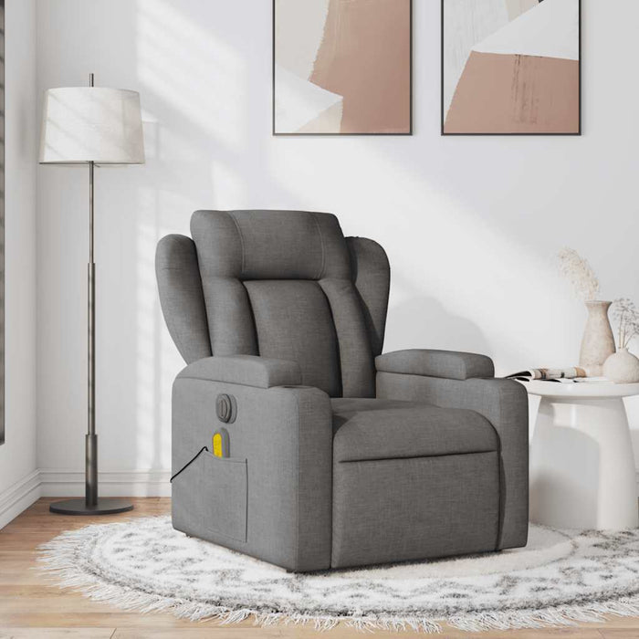 Fotoliu de masaj rabatabil, gri închis, material textil - WALTI WALTI