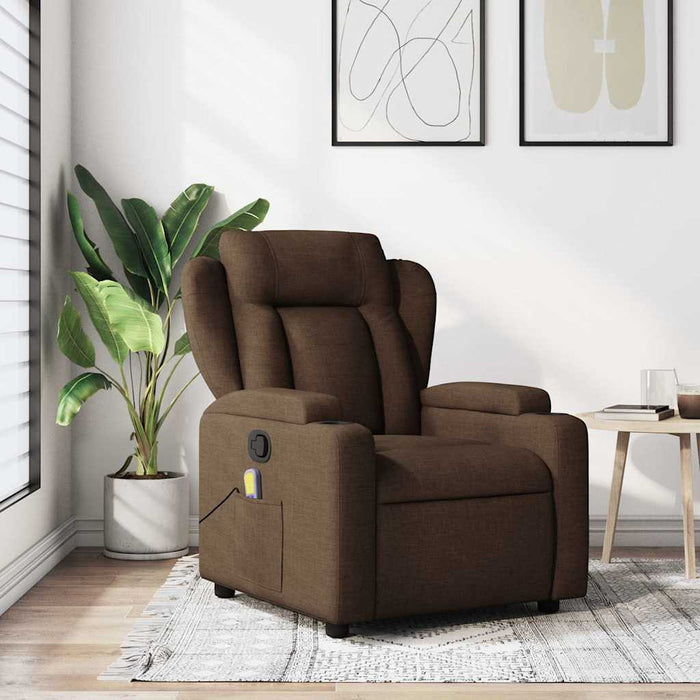 Fotoliu de masaj rabatabil, maro, material textil WALTI