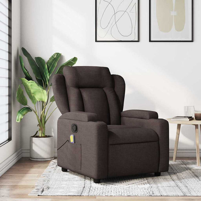Fotoliu de masaj rabatabil, maro închis, material textil - WALTI WALTI