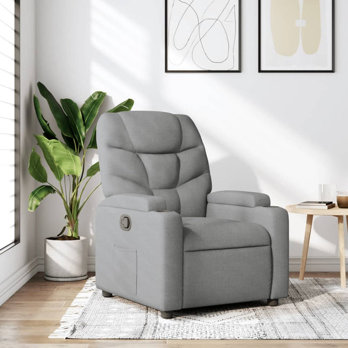 Fotoliu rabatabil, gri deschis, material textil - WALTI WALTI