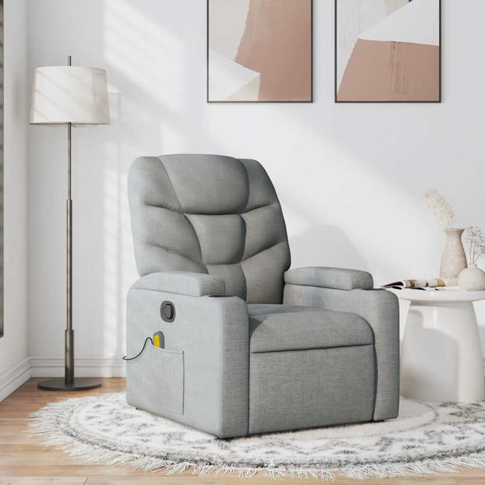 Fotoliu de masaj rabatabil, gri deschis, textil - WALTI WALTI