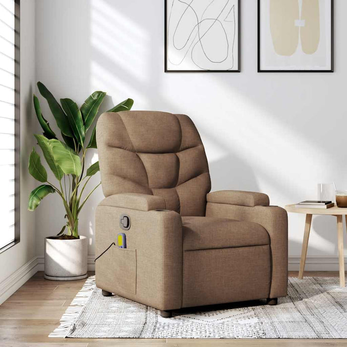 Fotoliu de masaj rabatabil, maro, material textil - WALTI WALTI