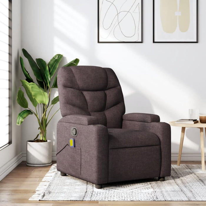 Fotoliu de masaj rabatabil, maro închis, material textil - WALTI WALTI